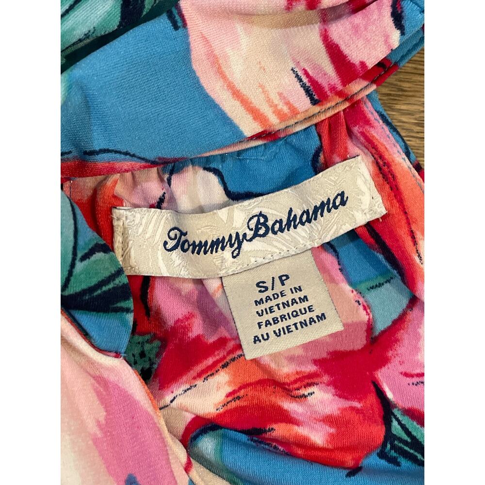 Tommy Bahama Size S Pink Floral High‑Low Halter Dress - Picture 6 of 8